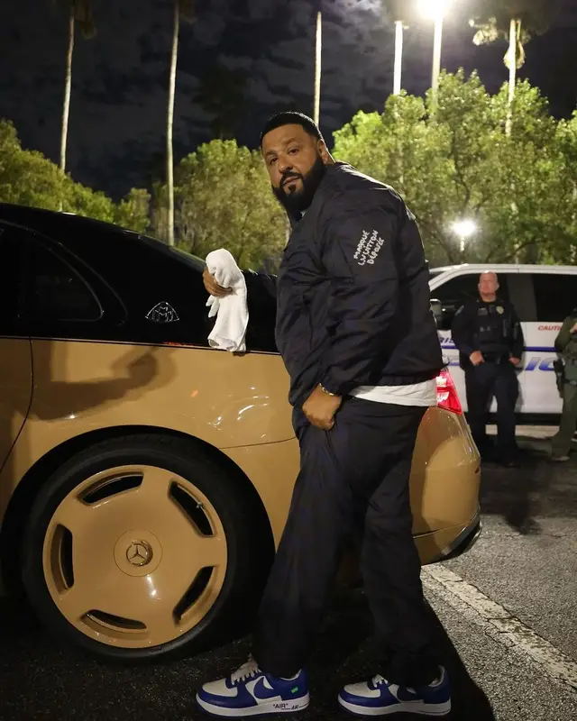 DJ Khaled outfit in Louis Vuitton and Nike, 2024
