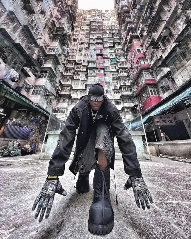 Bloody Osiris outfit in Raf Simons, Maison Margiela, and Gentle Monster, 2024