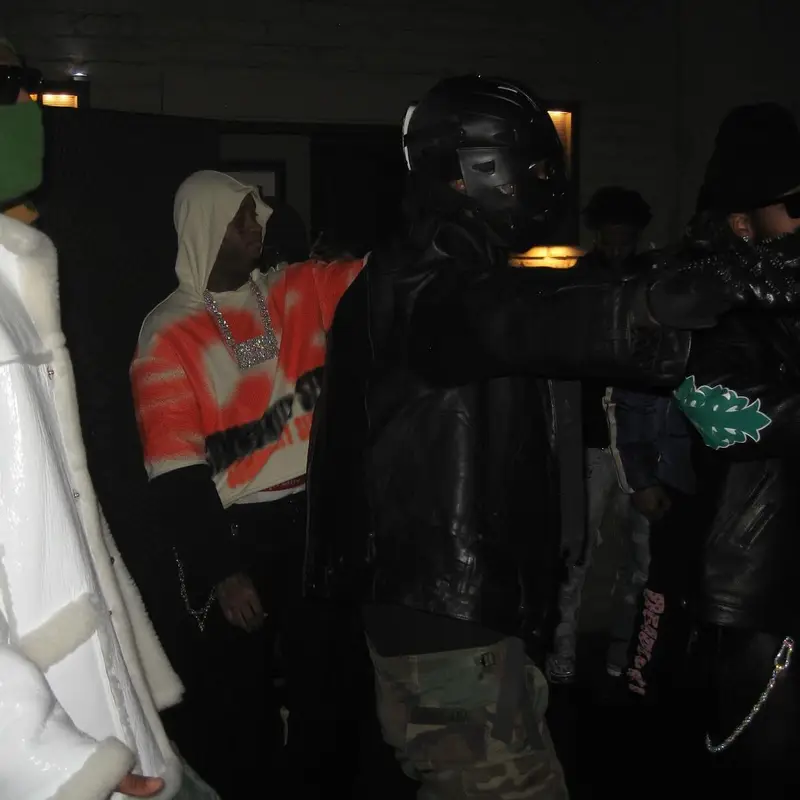 Playboi Carti outfit in Balenciaga, Maison Margiela, and No Name, 2024