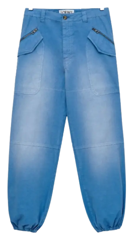 Loewe Washed Indigo Cargo Pants $1700