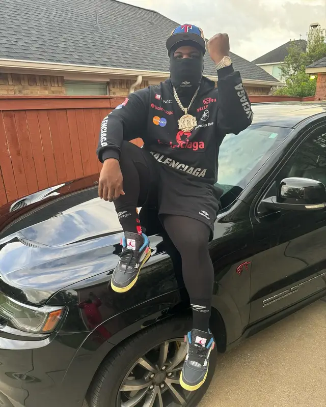 Maxo Kream outfit in Jordan, Balenciaga, and Union Los Angeles, 2024