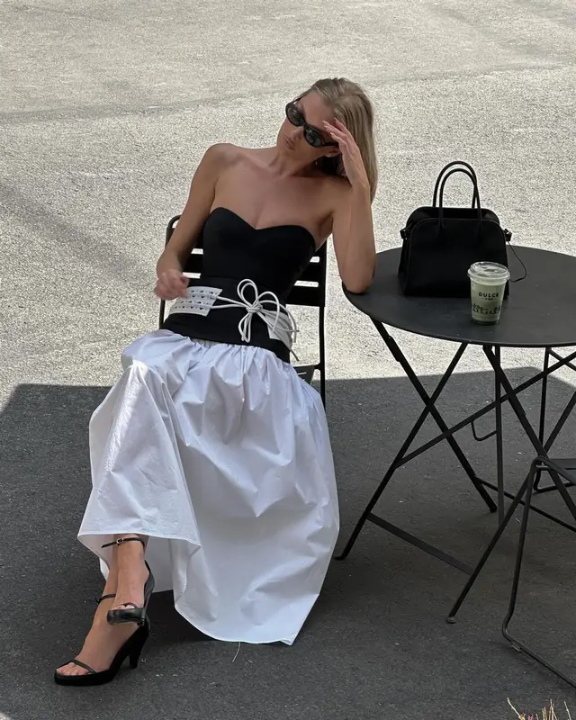 Elsa Hosk outfit in Alaïa, The Row, and Helsa Studio, 2024