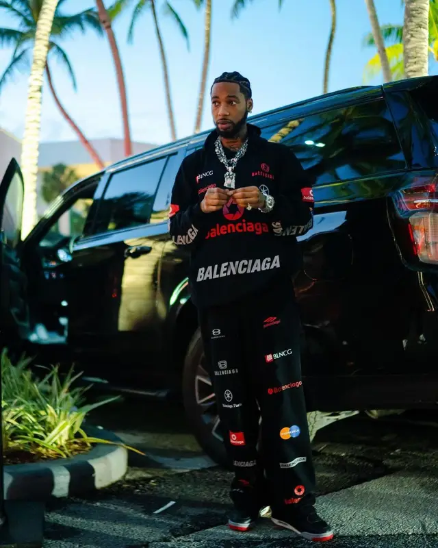 Key Glock outfit in Balenciaga and Jordan, 2024