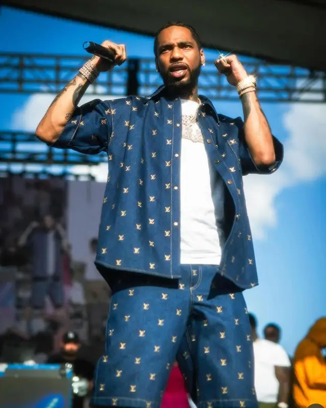 Key Glock outfit in Louis Vuitton and Jordan, 2024
