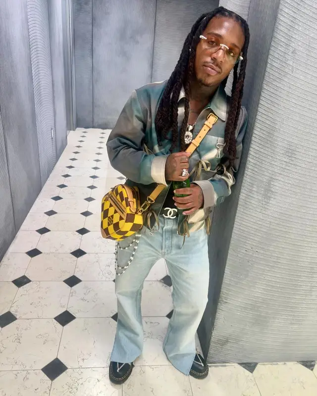 Jacquees outfit in Reese Cooper, Chanel, and Louis Vuitton, 2024