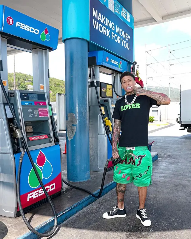 NLE Choppa outfit in Bianca Chandon, Rick Owens, and Calvin Klein, 2024
