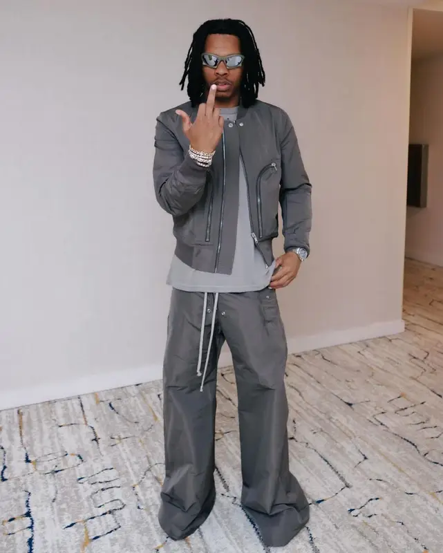 Lil Baby outfit in Rick Owens and Balenciaga, 2024