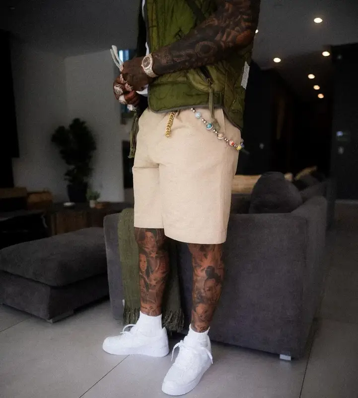 Moneybagg Yo outfit in Greg Lauren, Nike, and Bottega Veneta, 2024