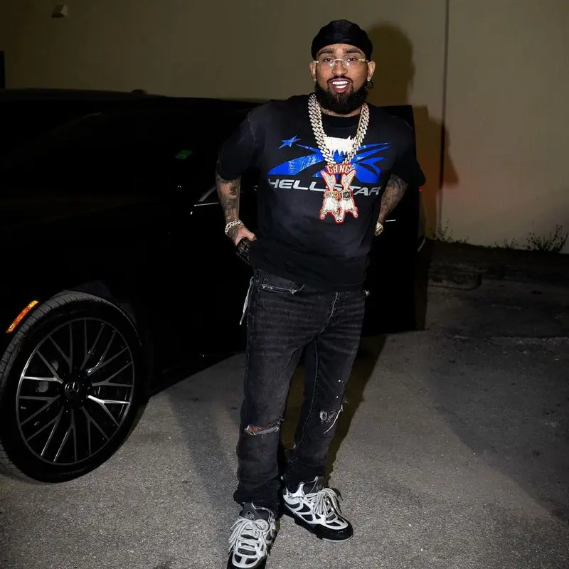 Bryant Mayers outfit in Hellstar, Louis Vuitton, and Cartier, 2024