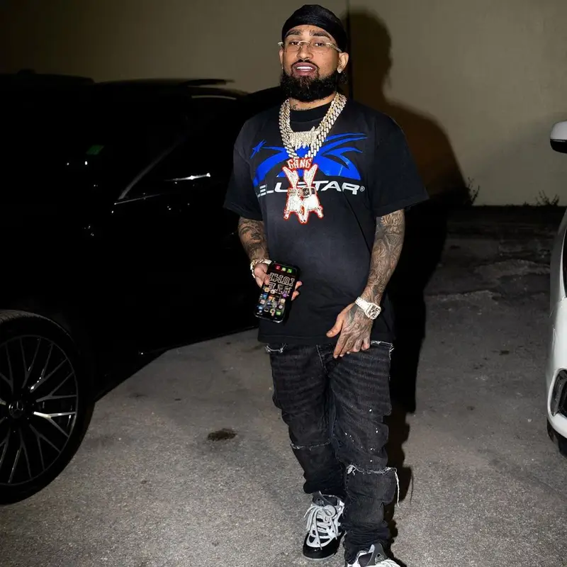 Bryant Mayers outfit in Hellstar, Louis Vuitton, and Cartier, 2024