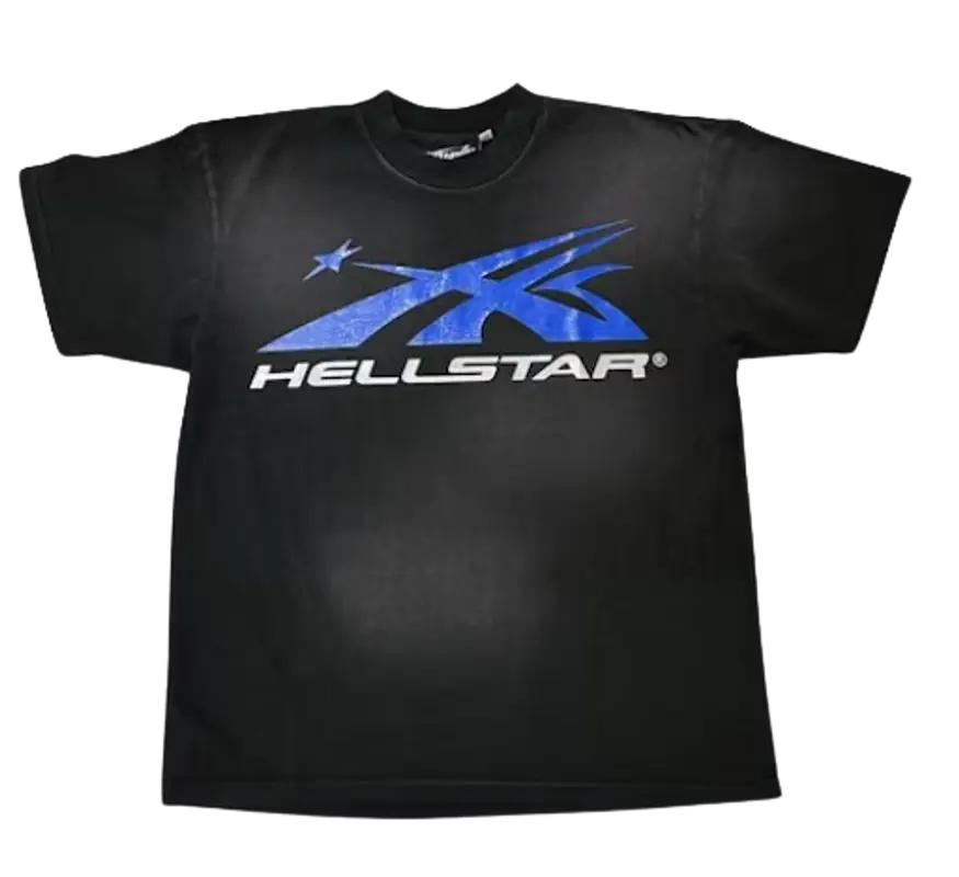 Hellstar Gel Sport Logo Black Blue T-Shirt $120