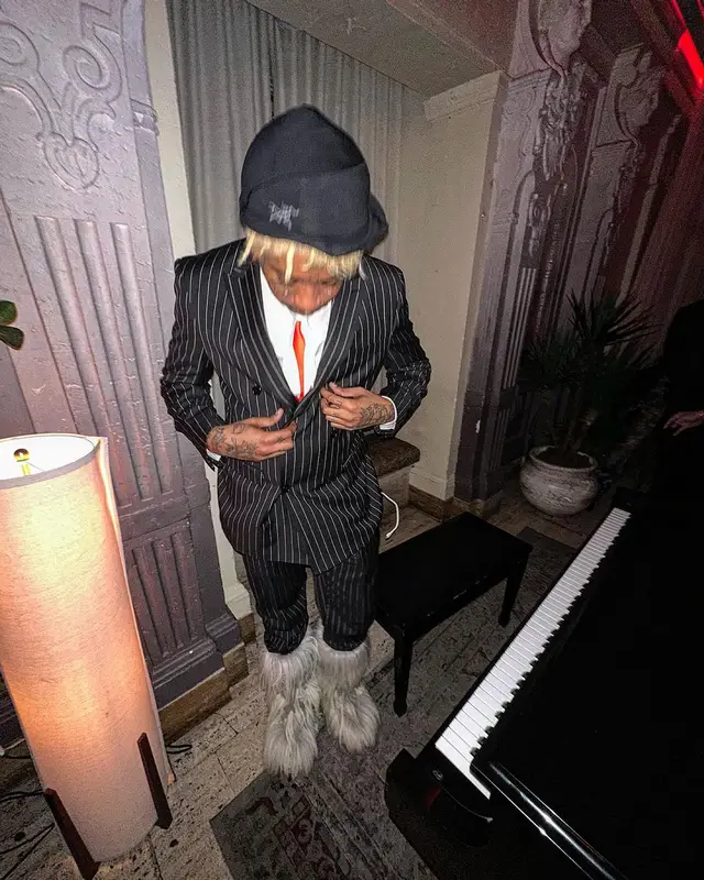 Lil Tracy outfit in Rick Owens, Arc'teryx, and Moncler, 2024