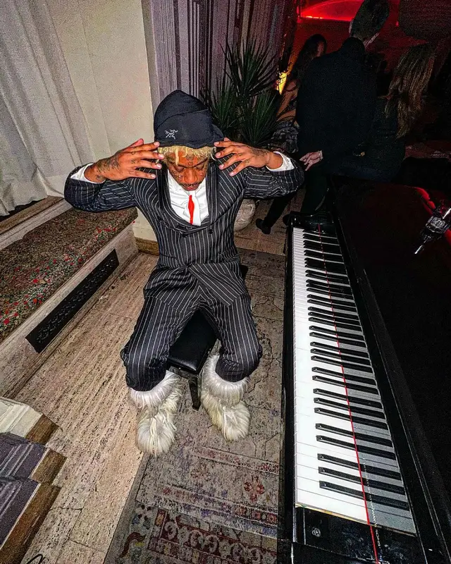 Lil Tracy outfit in Rick Owens, Arc'teryx, and Moncler, 2024