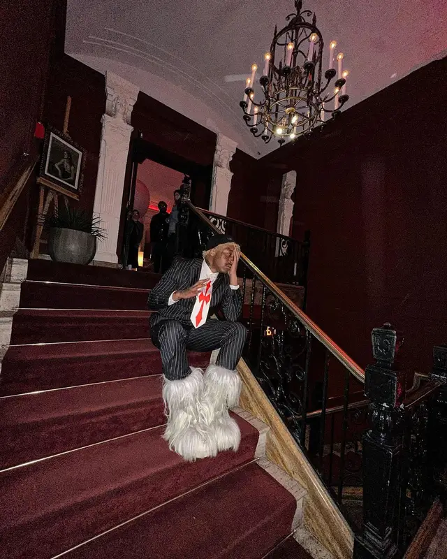 Lil Tracy outfit in Rick Owens, Arc'teryx, and Moncler, 2024