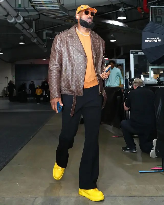 LeBron James outfit in Louis Vuitton and Kenzo, 2024