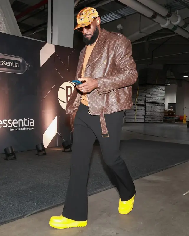 LeBron James outfit in Louis Vuitton and Kenzo, 2024