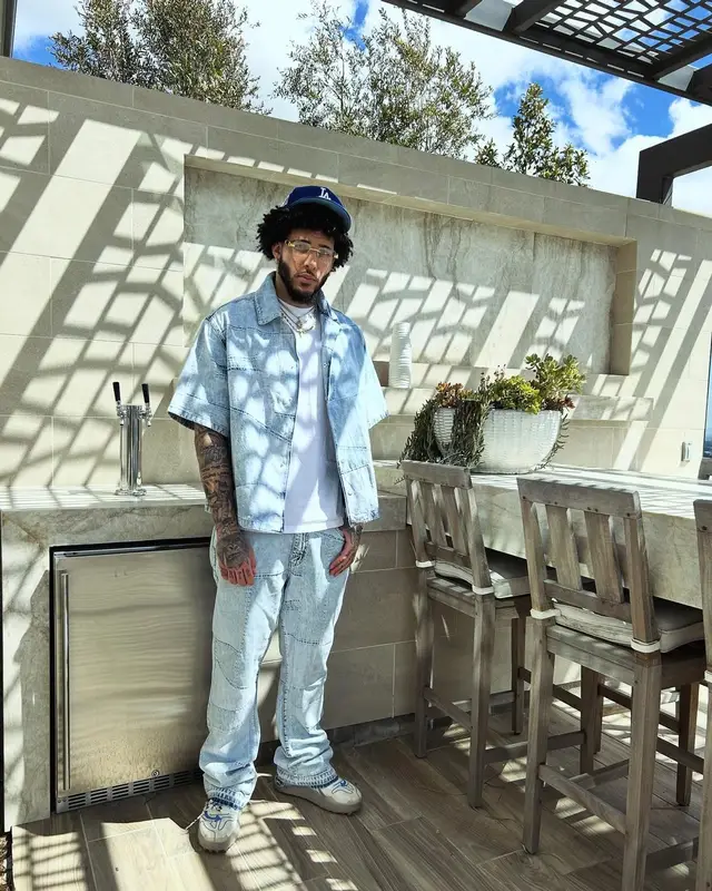 LiAngelo Ball outfit in FashionNova and New Era, 2024