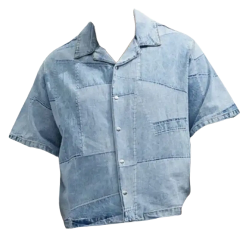 FashionNova Light Blue Wash Verdugo Denim Shirt $40
