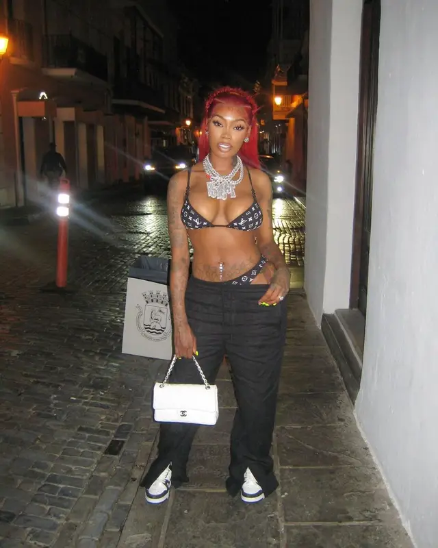 Asian Doll outfit in Chanel and Louis Vuitton, 2024