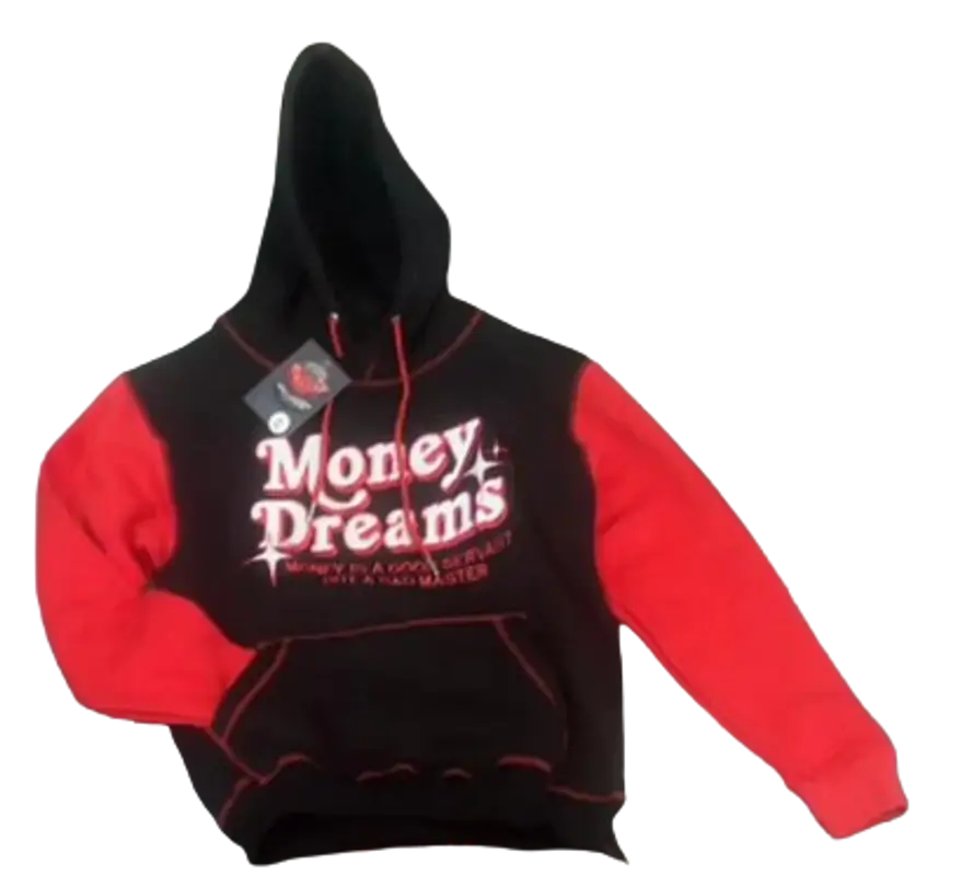 Money Dreams Black And Red Logo Hoodie | WHAT'S ON THE STAR?