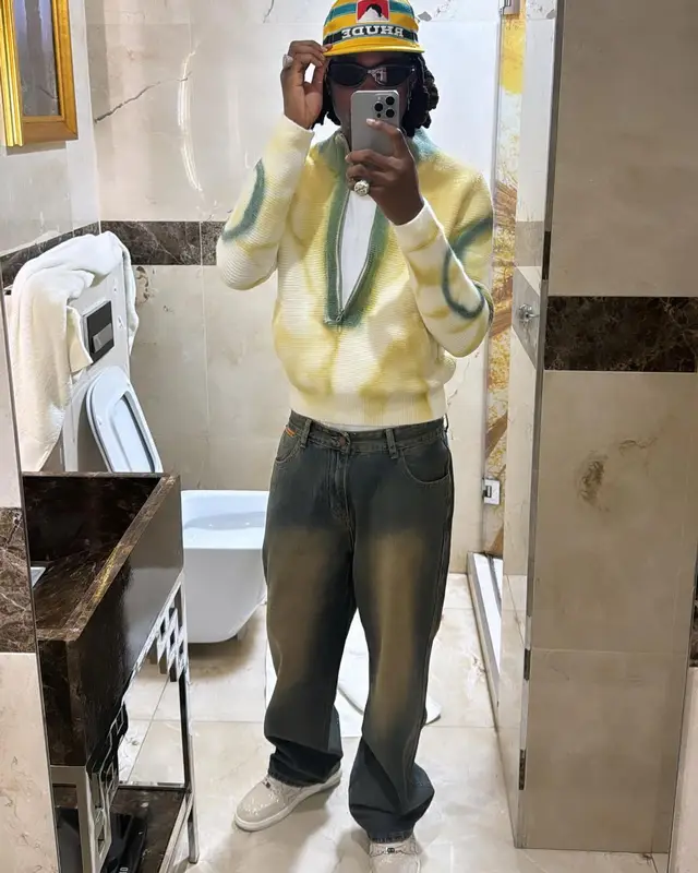 Yhemolee outfit in Amiri and Rhude, 2024