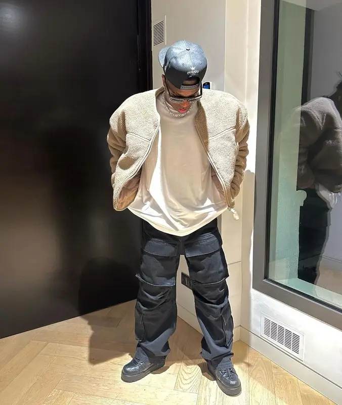 Vinicius Jr outfit in Balenciaga and Louis Vuitton, 2024