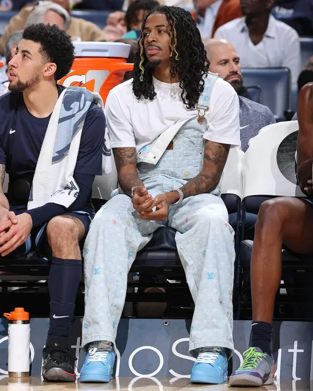 Ja Morant outfit in Louis Vuitton, 2024