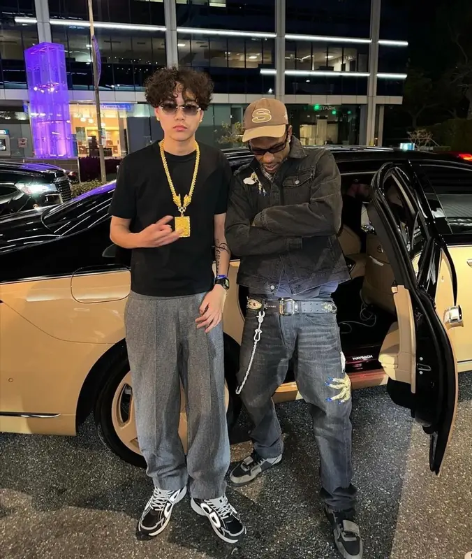 Travis Scott outfit in Undercover, Rick Owens, and Stussy, 2024