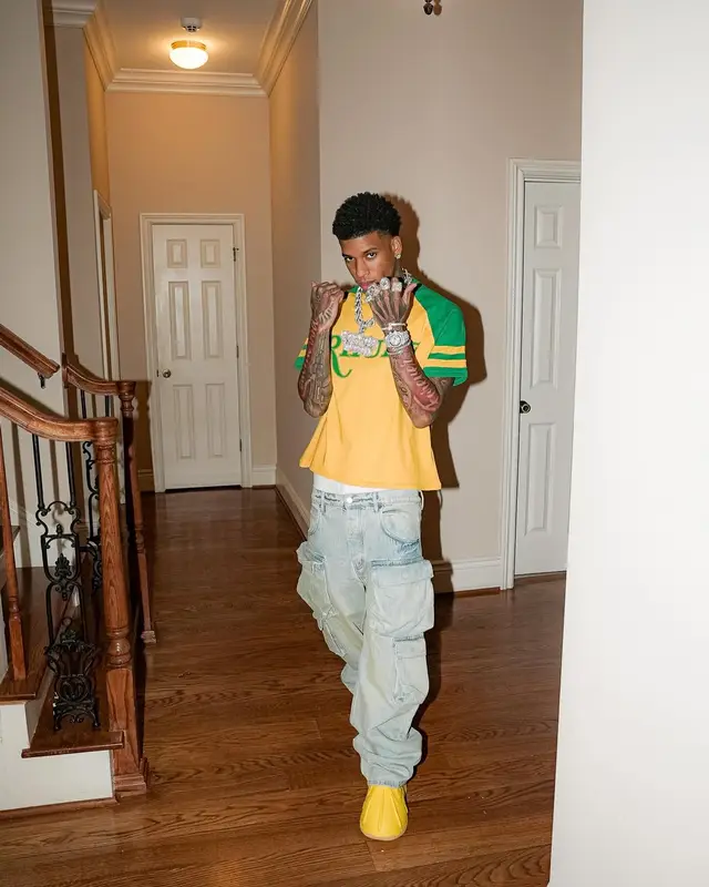 NLE Choppa outfit in Rhude, Entire Studios, and NLE Choppa Merch , 2024