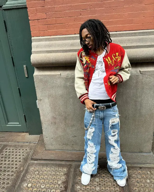 Lil Tecca outfit in Hysteric Glamour, Givenchy, and Chrome Hearts, 2024