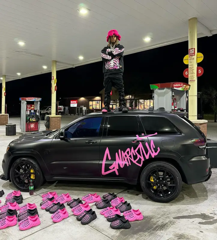 Lil Gnar outfit in Gnarcotic, Rick Owens, and Xvi, 2024