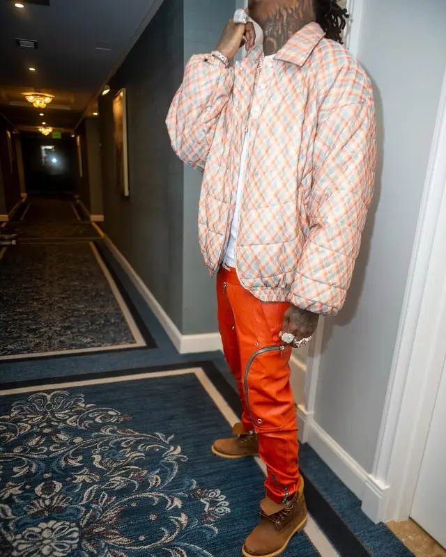 Moneybagg Yo outfit in Namesake, Rick Owens, and Timberland, 2024