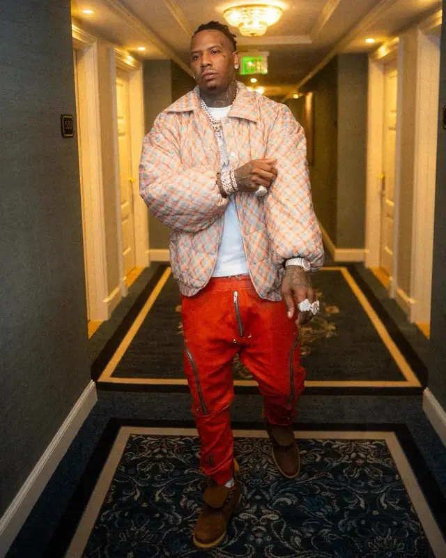 Moneybagg Yo outfit in Namesake, Rick Owens, and Timberland, 2024