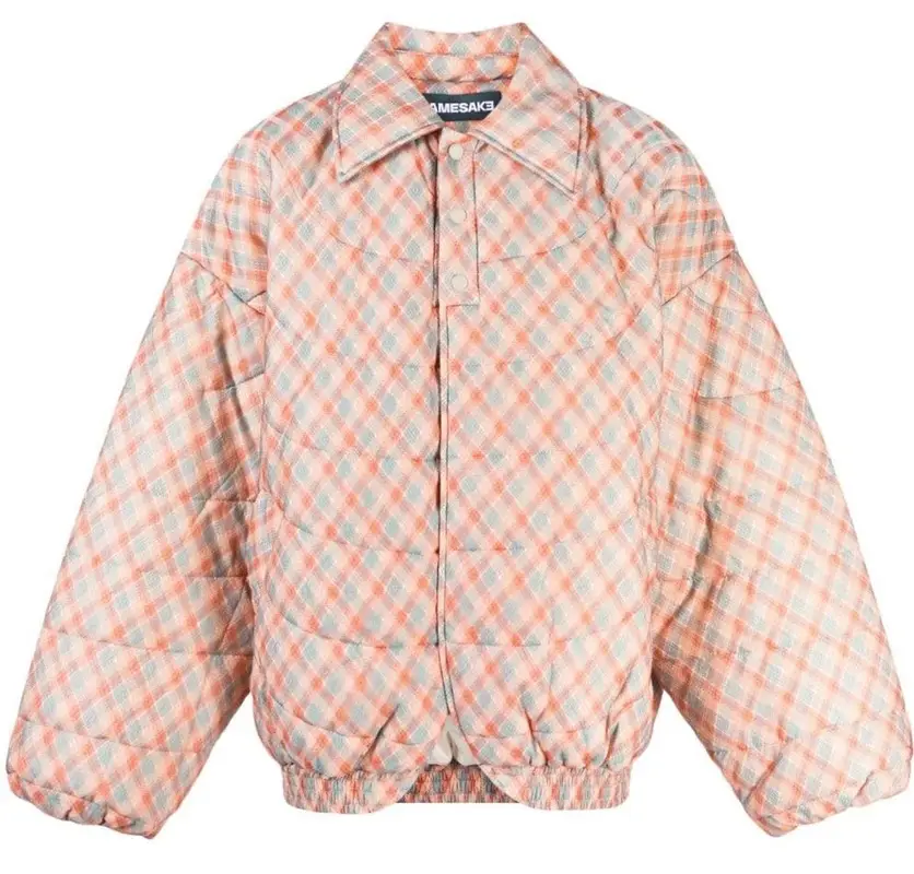 Namesake Orange West Check Quilted Jacket $880