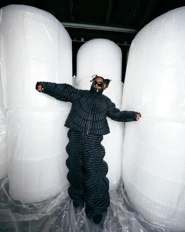 Rich The Kid outfit in Christopher Raxxy, Mattias Gollin, and Balenciaga, 2024