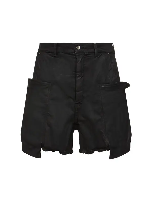 Rick Owens Stefan Cotton-blend Cargo Shorts In Black $865