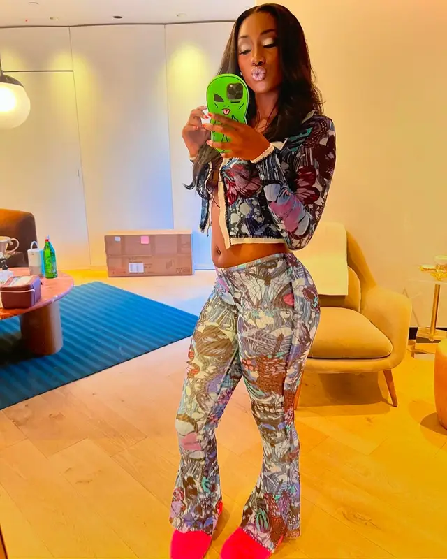 Flo Milli outfit in Jean Paul Gaultier and Ripndip, 2024