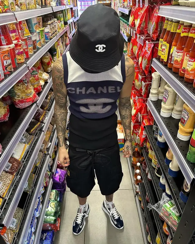 Central Cee outfit in Prada, Chanel, and Nike, 2024