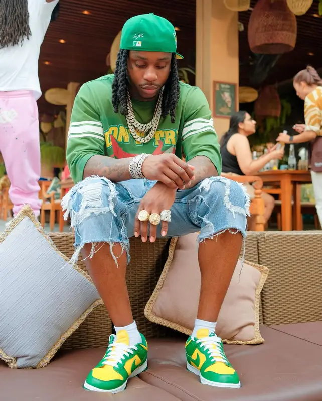 Polo G outfit in Gallery Dept., Nike, and New Era, 2024