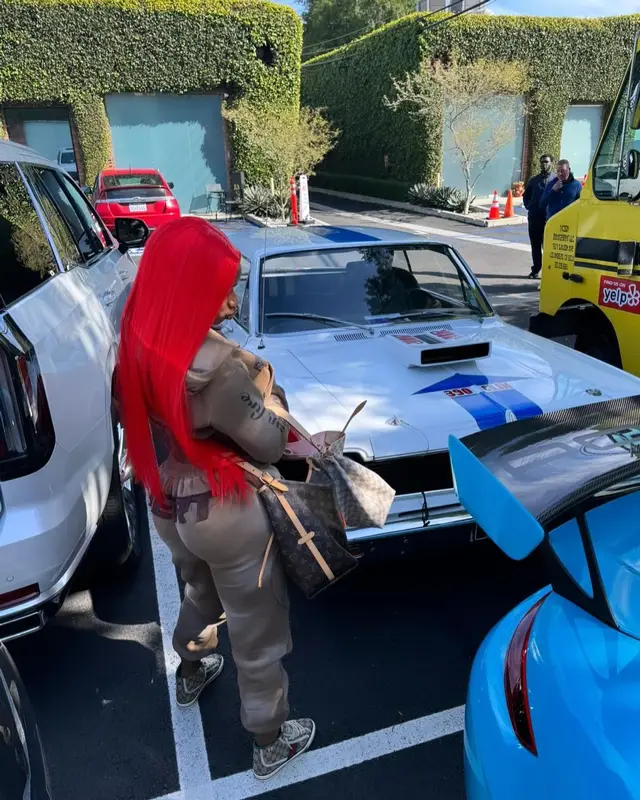 Sexyy Red outfit in Retrovert, Gucci, and Louis Vuitton, 2024