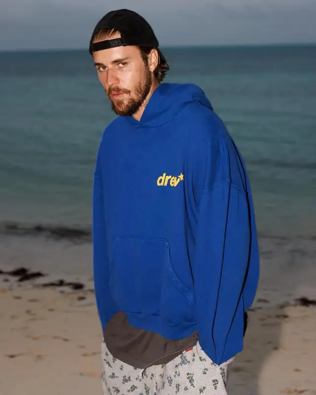Justin Bieber outfit in Drew House, Supreme, and Balenciaga, 2024