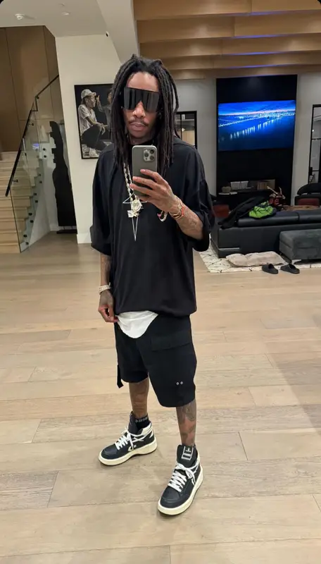 Wiz Khalifa outfit in Converse and Rick Owens, 2024