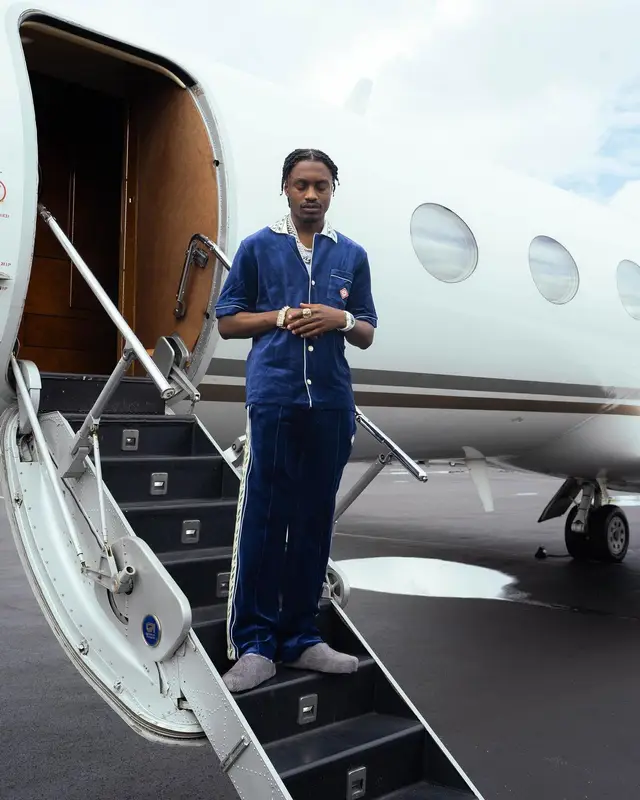 Lil Tjay outfit in Casablanca and Marni, 2024