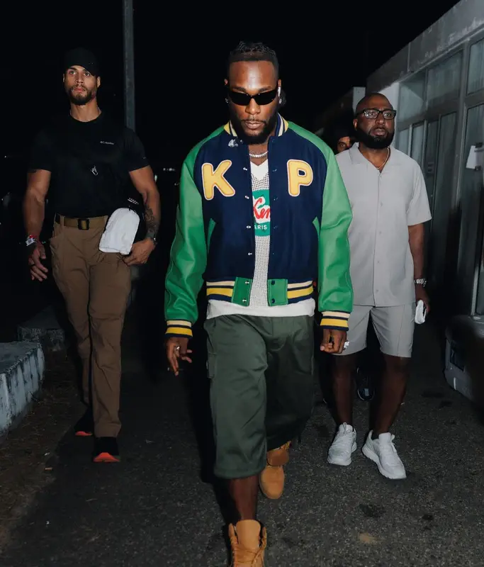 Burna Boy outfit in Kenzo and Timberland, 2024