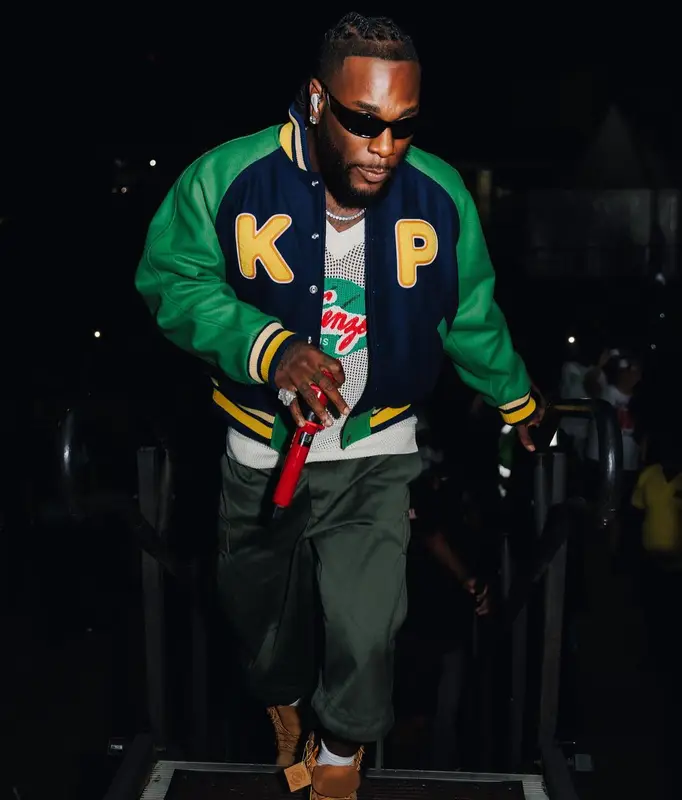 Burna Boy outfit in Kenzo and Timberland, 2024
