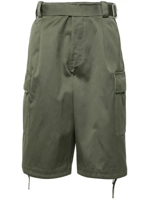 Kenzo Army Cargo Cotton Shorts In Green $325