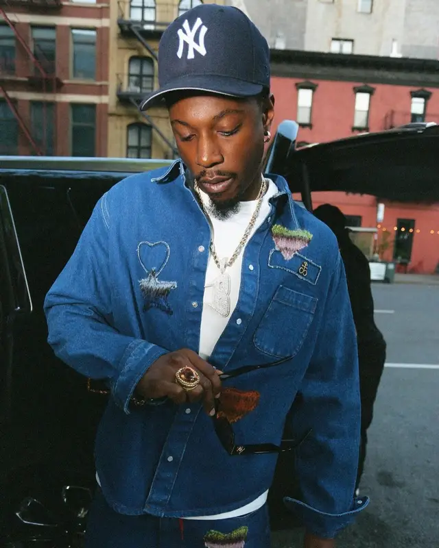 Joey Badass outfit in Marni, Dior, and New Era, 2024