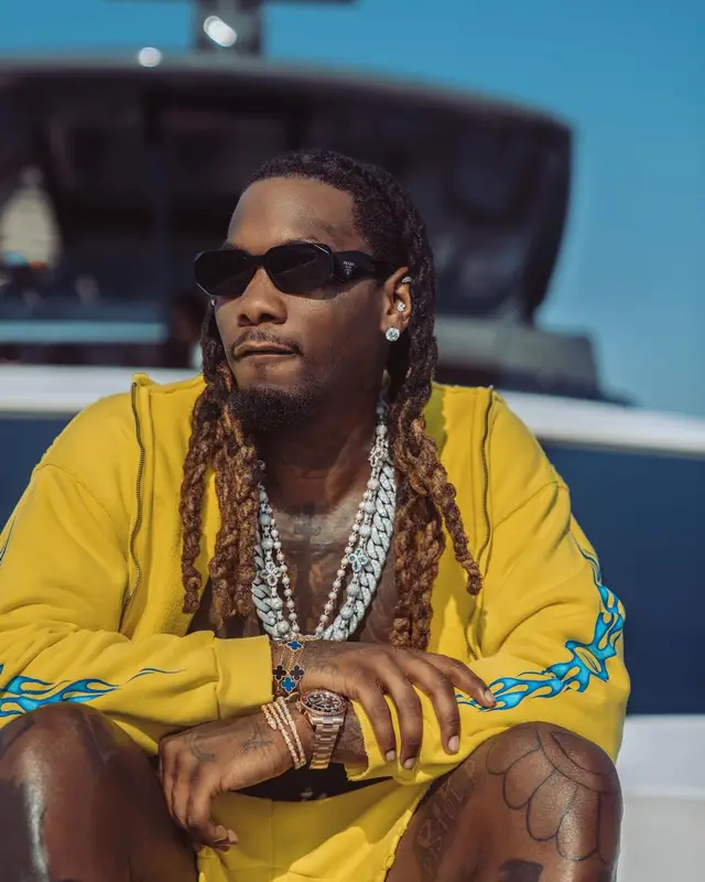 Offset outfit in Balenciaga and Prada, 2024