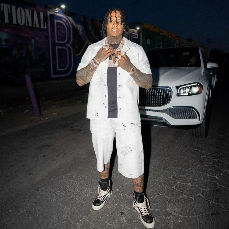 Moneybagg Yo outfit in Cout De La Liberte and Rick Owens, 2024