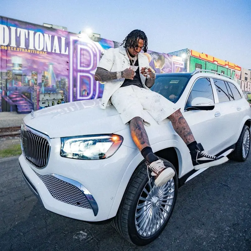 Moneybagg Yo outfit in Cout De La Liberte and Rick Owens, 2024